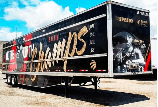 Trailer graphics We the North by Turbo Images the leader in vehicle wrapping and trailer wraps to make your trailer standout with their awesome wraps. For a great design and custom vinyl truck or trailer wrapping job, contact Turbo Images.