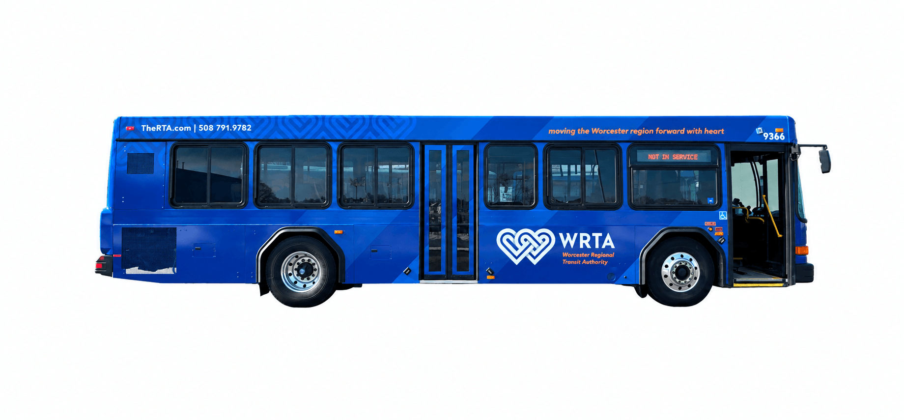 55 Buses Lettered in Just a Few Months for the Worcester Regional Transit Authority (WRTA)