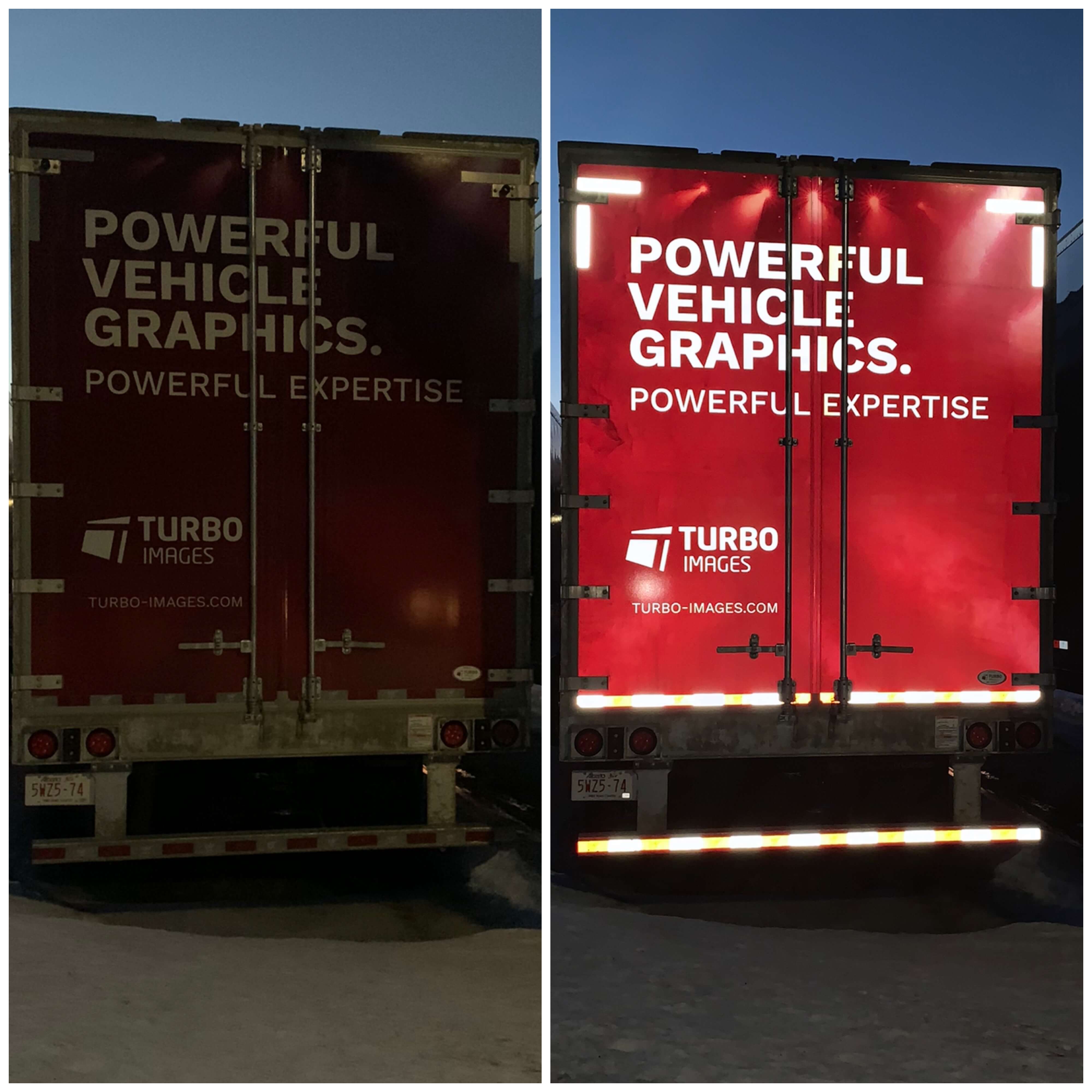Truck wraps for more visibility and safety at night by Turbo Images