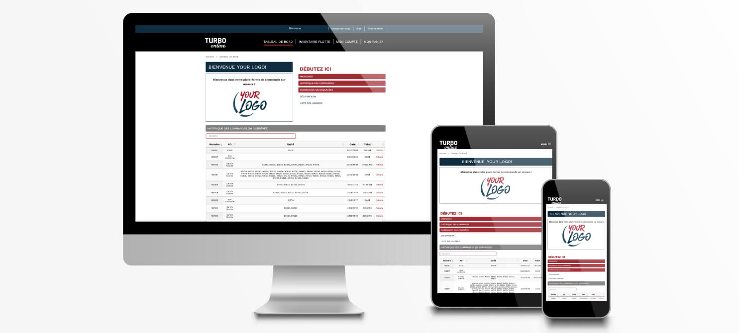tableau de bord Turbo Online de Turbo Images